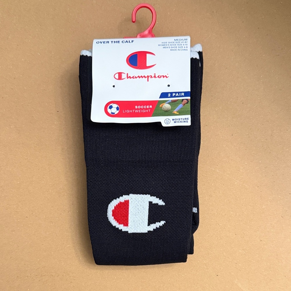 Champion Black Over the Calf Athletic Socks